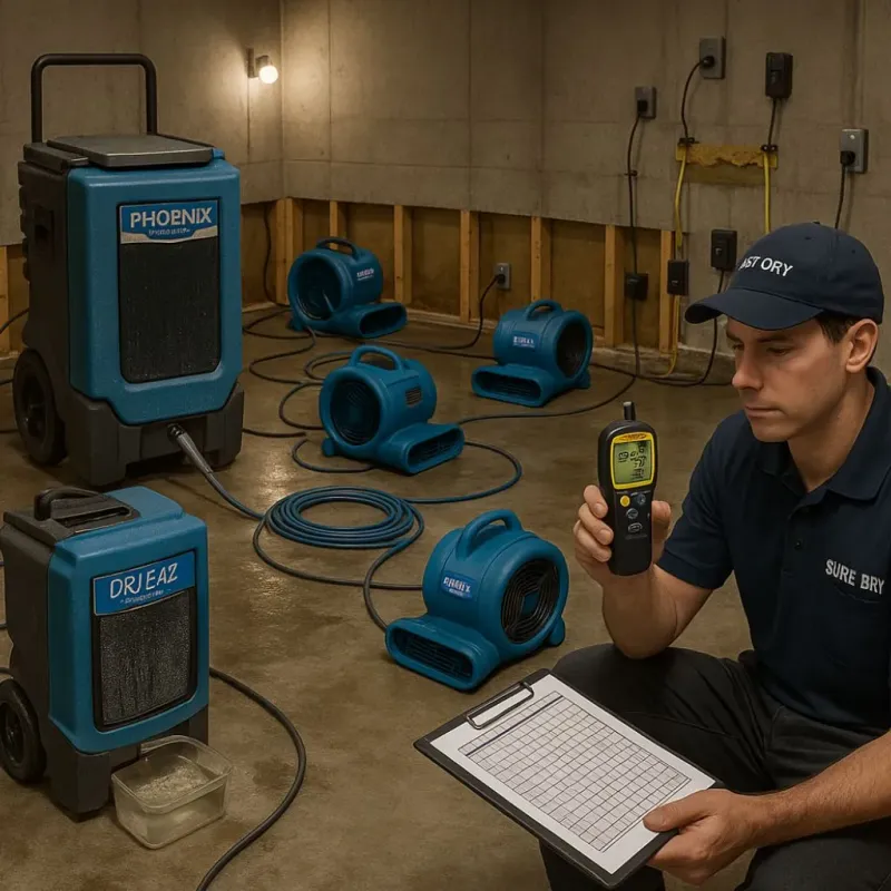 Structural Drying and Dehumidification process in Jersey County, IL